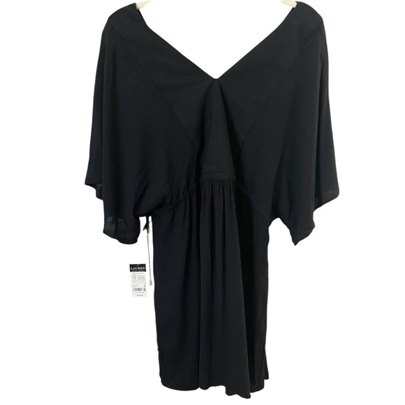 Lauren Ralph Lauren Size Small Black V Neck Adjustable Coverup Beach Tunic - Picture 5 of 8